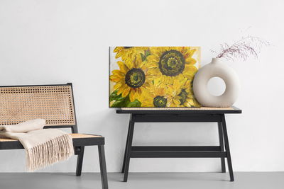 Ljuddämpande tavla - Sunflowers as if painted