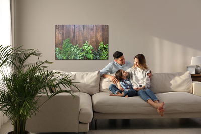 Ljuddämpande tavla - Fresh herbs on wood