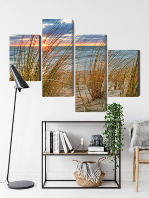 Ljuddämpande tavla - Sunrise on the beach of rügen