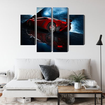 Ljuddämpande tavla - Sports car on an abstract