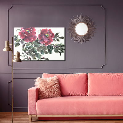 Ljuddämpande tavla - Red peony as painted