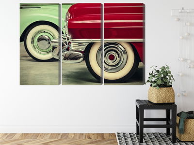 Ljuddämpande tavla - Stylish vintage car wheels