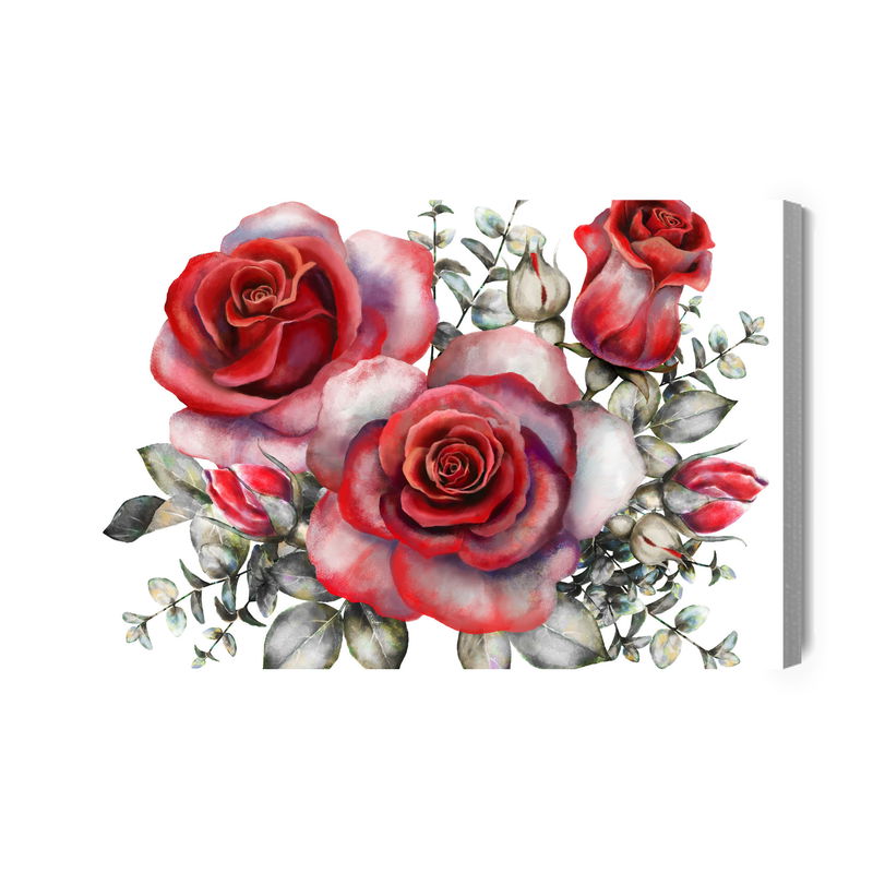 Ljuddämpande tavla - Red roses painted