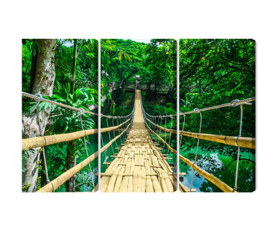 Ljuddämpande tavla - Bamboo bridge in the rain