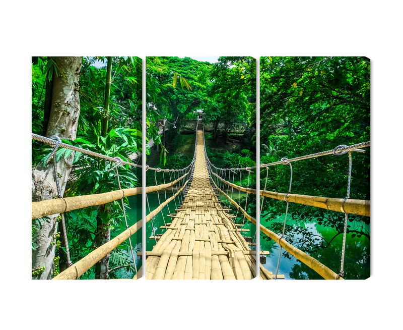 Ljuddämpande tavla - Bamboo bridge in the rain