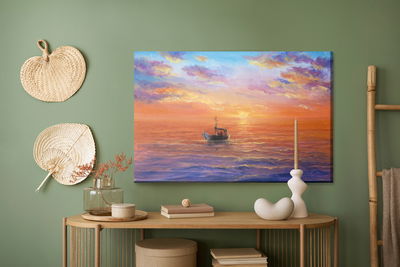 Ljuddämpande tavla - Boat on the sea