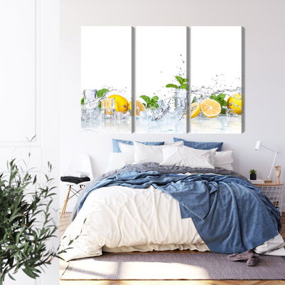 Ljuddämpande tavla - Mint leaves with lemons