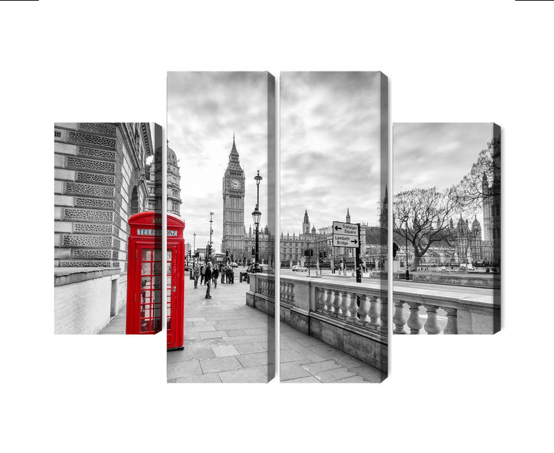 Ljuddämpande tavla - Red London telephone booth 3d