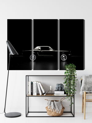 Ljuddämpande tavla - Black retro car on a dark