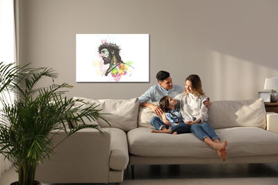 Ljuddämpande tavla - Jesus painted in watercolor