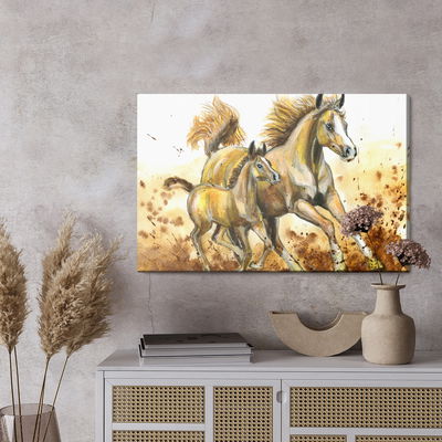 Ljuddämpande tavla - Galloping horses painted