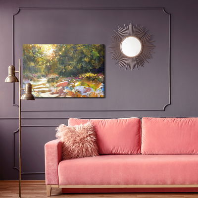 Ljuddämpande tavla - Trees and autumn flowers