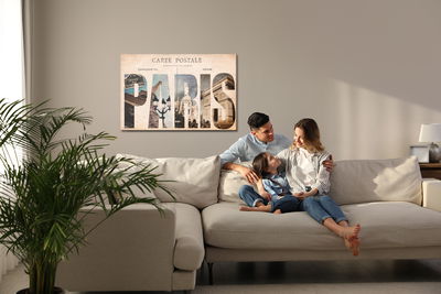 Ljuddämpande tavla - Paris vintage postcard