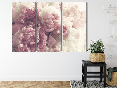 Ljuddämpande tavla - Peonies in shades of pink