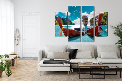 Ljuddämpande tavla - Boats at the andaman sea