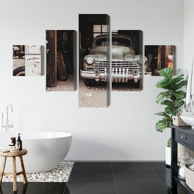 Ljuddämpande tavla - Old car in vintage style