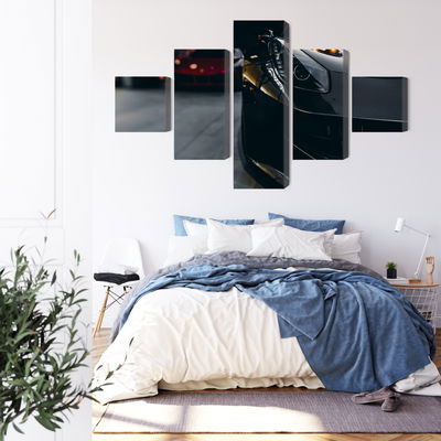 Ljuddämpande tavla - Front of a black sports car
