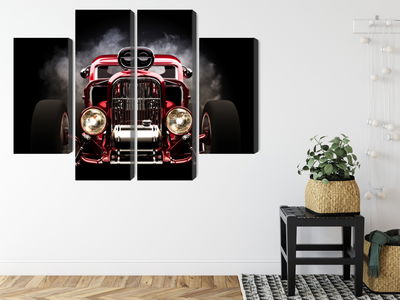 Ljuddämpande tavla - Hot rod car on a smoke