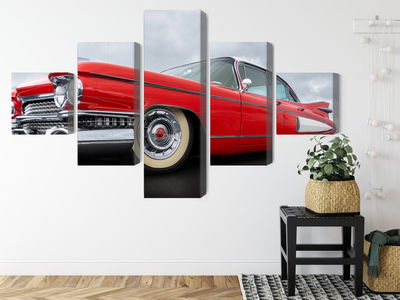 Ljuddämpande tavla - A red car from the 1950s