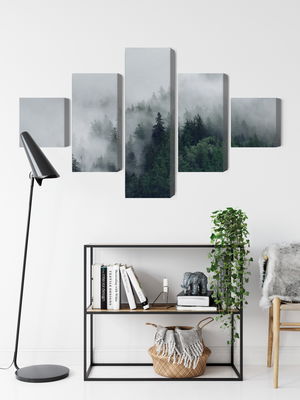 Ljuddämpande tavla - Green misty forest