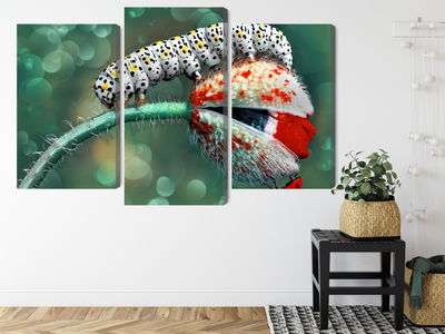 Ljuddämpande tavla - A caterpillar and a ladybug