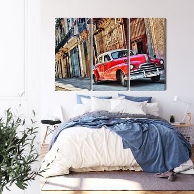 Ljuddämpande tavla - Old american car and havana
