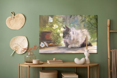 Ljuddämpande tavla - A cat among the green