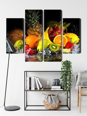 Ljuddämpande tavla - Fruit with a splash of water