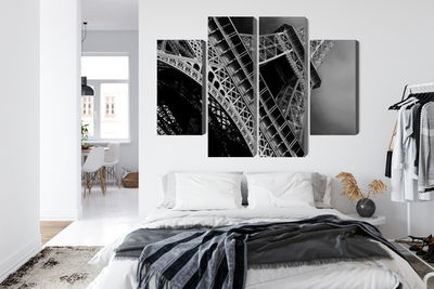 Ljuddämpande tavla - Black and white eiffel tower