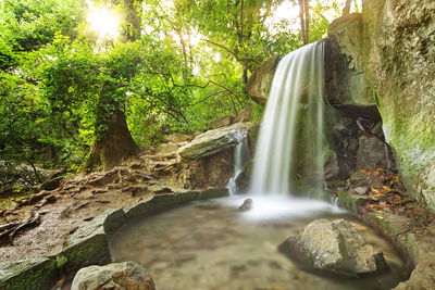 Ljuddämpande tavla - Waterfall in the 3d forest