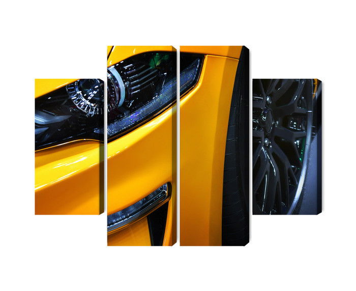 Ljuddämpande tavla - Front of a yellow sports car