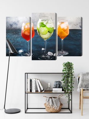 Ljuddämpande tavla - Glasses with summer cocktails