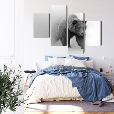 Ljuddämpande tavla - Bear in the fog 3d