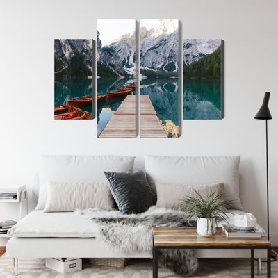 Ljuddämpande tavla - Lake braies in Italy