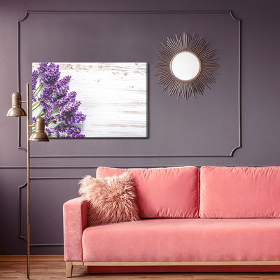 Ljuddämpande tavla - Lavender flowers on a wood