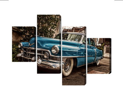 Ljuddämpande tavla - A blue cadillac eldorado