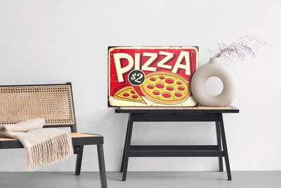 Ljuddämpande tavla - Pizza and retro lettering