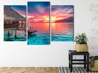Ljuddämpande tavla - Sunset over the south pacific