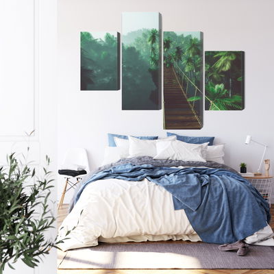 Ljuddämpande tavla - Rope bridge in the jungle 3d