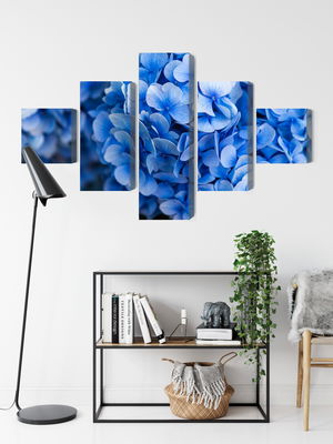 Ljuddämpande tavla - Blue hydrangea flowers close