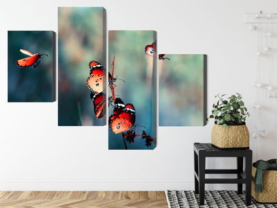 Ljuddämpande tavla - Colorful butterflies