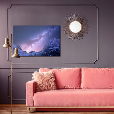 Ljuddämpande tavla - Milky way over snowy