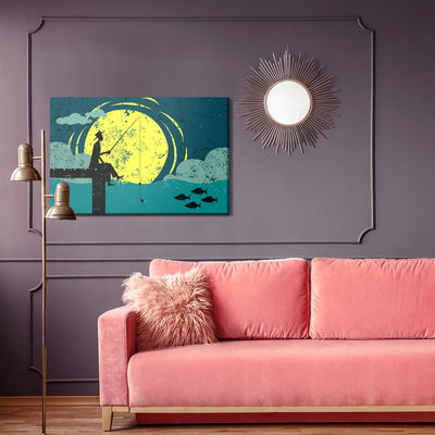 Ljuddämpande tavla - Night fishing