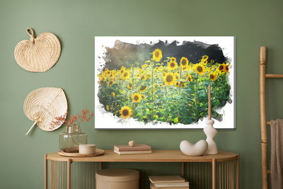 Ljuddämpande tavla - A field of sunflowers