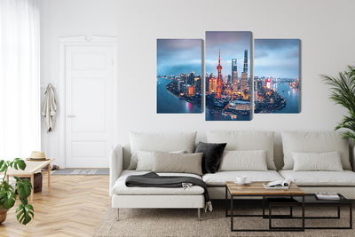 Ljuddämpande tavla - Shanghai panorama at night