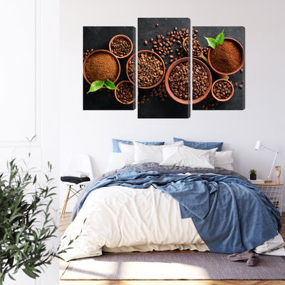 Ljuddämpande tavla - Ground coffee and beans