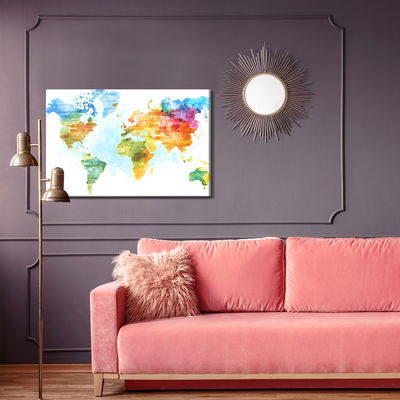 Ljuddämpande tavla - Multicolored map painted