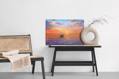 Ljuddämpande tavla - Boat on the sea