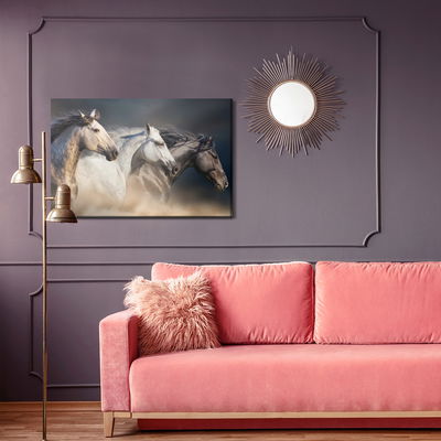 Ljuddämpande tavla - Three horses at a gallop