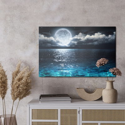 Ljuddämpande tavla - Sea at night with the moon